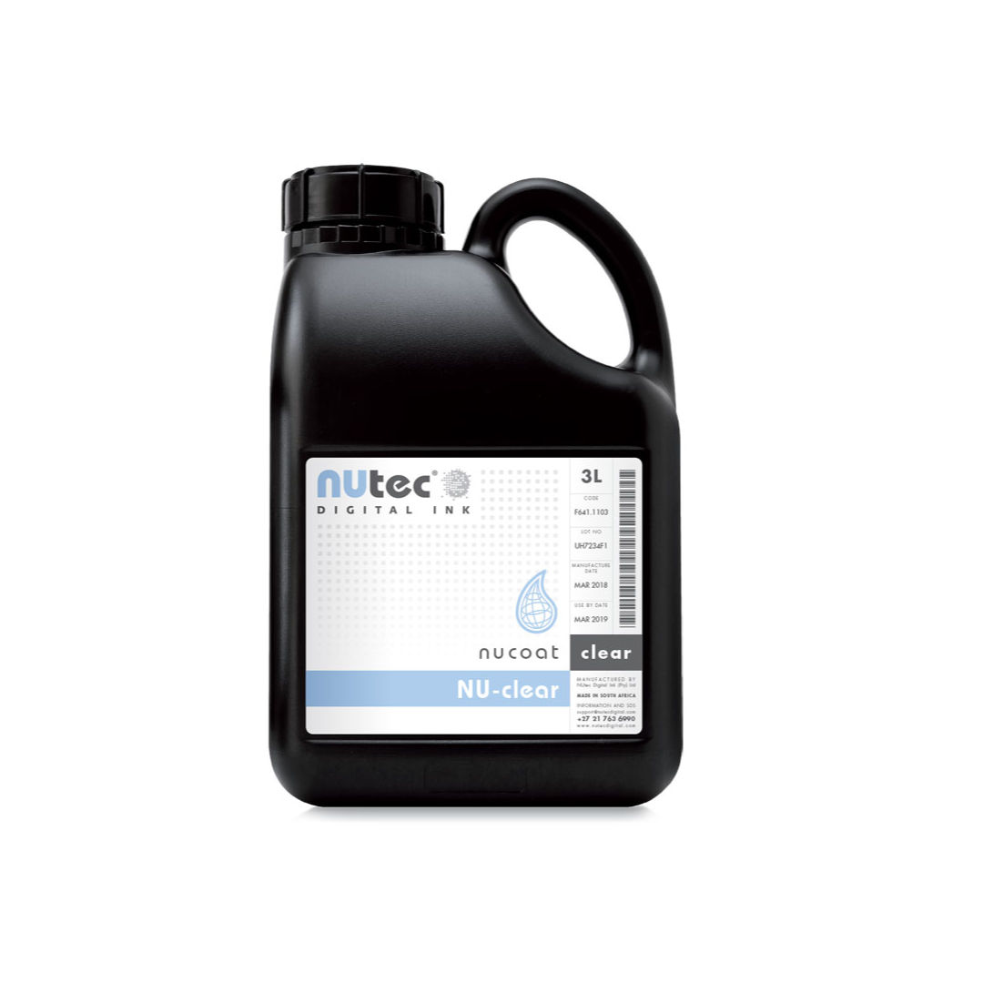 Water-based clear coat for digital prints – UV stable and chemical resistant